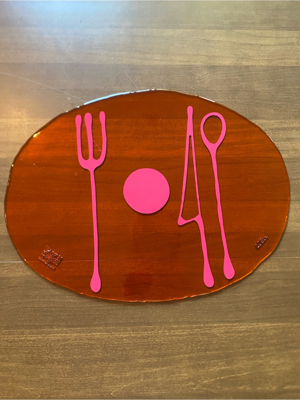 Single Clear Orange/Pink Resin Table Mat - Gaetano Pesce for Fish Design
